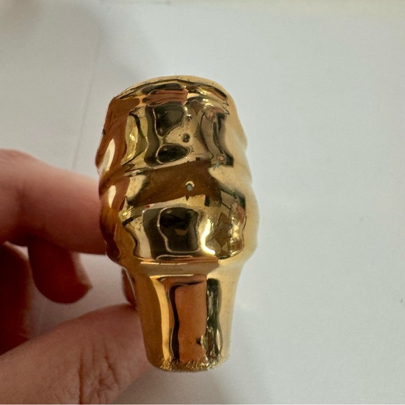 Miniature shoe 2 1/4 " Gold Painted Porcelain Small shoe or Boot. Made in Japan - Picture 5 of 11